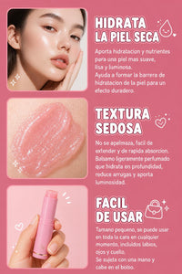 Beneficios del bálsamo: hidrata la piel seca, textura sedosa, fácil de usar